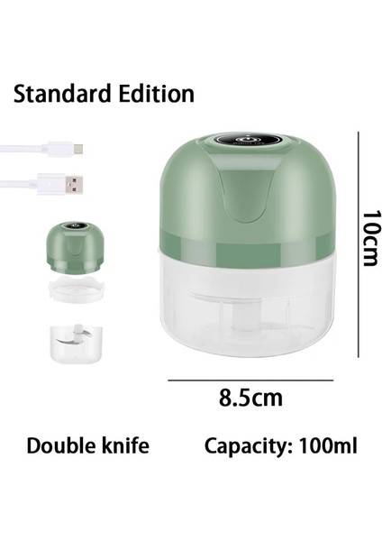 Yeşil (100ML) Sarımsak Kırıcı Rende Basın Dicer Mutfak Robotları Öğütücü Kıyıcı Kıyma Makinesi Elektrikli Mini Sarımsak Blender Mutfak Aksesuarları (Yurt Dışından)