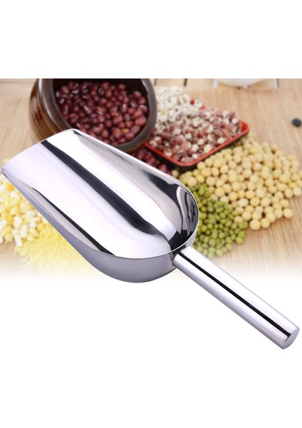 Buz Küreği 20 cm 1 Adet Alüminyum Alaşım Bar Şeker Kepçe Kürek Kepçe Yuvarlak Bar Pub Ev Buz Küpleri Baharat Şeker Un Fındık Kaşık Kaşık Düğün Büfe (Yurt Dışından)
