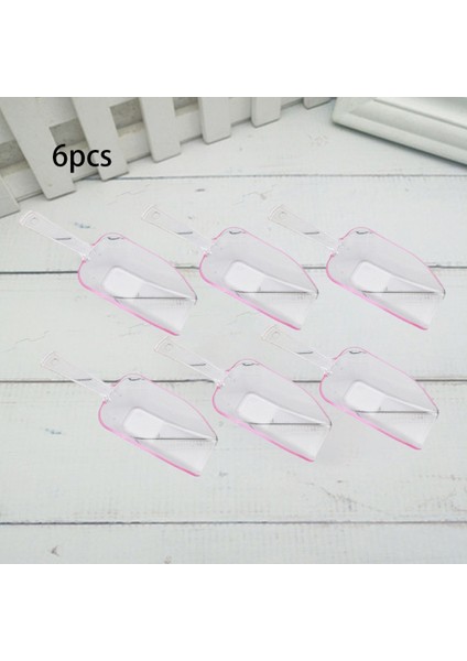 Pembe 17X5.7 cm 6 Pcs Mini Plastik Buz Kepçeleri Buz Kürekleri Buz Küreği Çok Fonksiyonlu Düğün Doğum Günü Partisi Tatlı Şeker Tahıl Un Kepçe (Yurt Dışından)