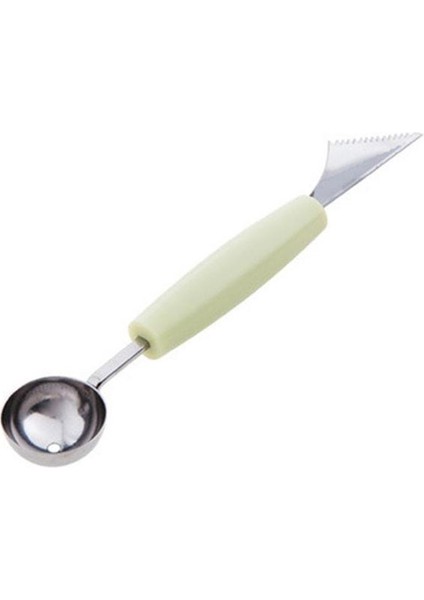Iskandinav Yeşil Mutfak Aksesuarları Çift Kafalı Paslanmaz Çelik Oyma Bıçağı Meyve Karpuz Dondurma Balye Kepçe Yığınları Kaşık Ev Gadget'lar (Yurt Dışından) fiyatları