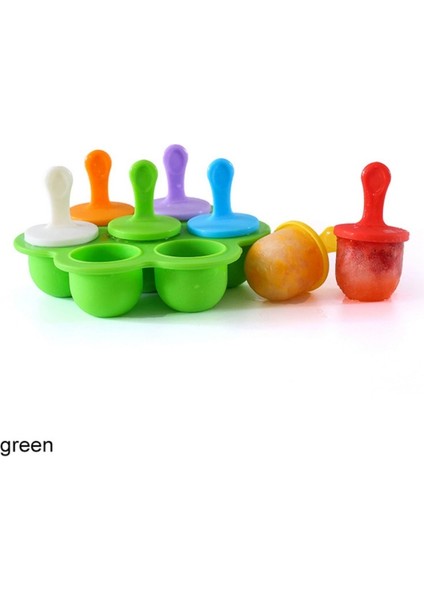 Pink-1pcs 1 Adet 7 Delik Dıy Dondurma Pops Silikon Kalıp Dondurma Topu Makinesi Popsicles Kalıpları Bebek Meyve Sarsıntı Ev Mutfak Aksesuarları Aracı (Yurt Dışından) modelleri