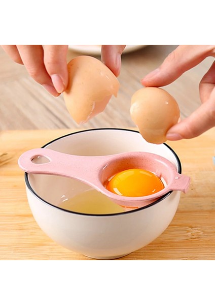 Pembe 1 Adet Düz Renk Yumurta Ayırıcı Güvenli Buğday Samanı Yumurta Bölücü Aracı Plastik Yumurta Beyaz Sarısı Filtre Mutfak Pişirme Ayırıcı Gadget (Yurt Dışından)