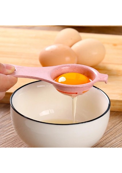 Pembe 1 Adet Düz Renk Yumurta Ayırıcı Güvenli Buğday Samanı Yumurta Bölücü Aracı Plastik Yumurta Beyaz Sarısı Filtre Mutfak Pişirme Ayırıcı Gadget (Yurt Dışından)