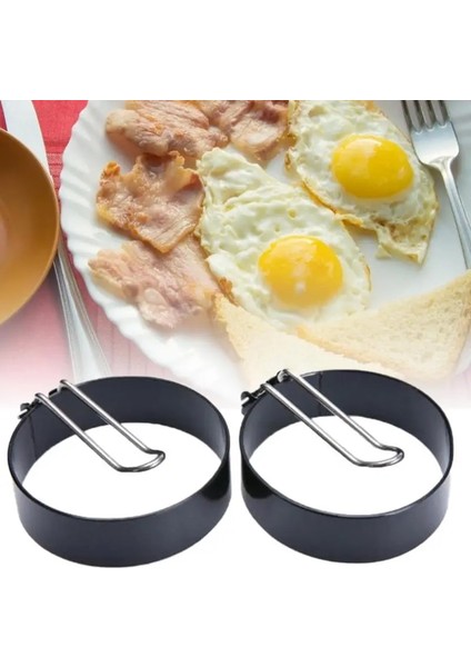 2 Adet Paslanmaz Çelik Kızarmış Yumurta Makinesi Omlet Kalıp Yuvarlak Şekil Yumurta Pişirme Kalıp Kızartma Gözleme Mutfak Pişirme Aksesuarları (Yurt Dışından) modelleri