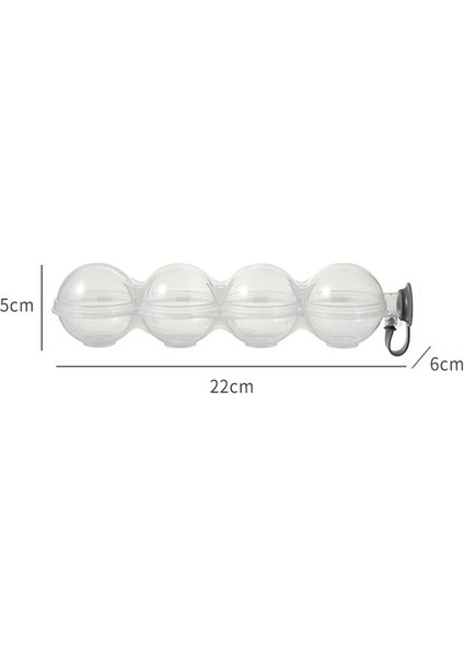GREY2-23X6.5X5.5CM 4 Delik Buz Küpü Makinesi Yuvarlak Buz Hokeyi Kalıp Viski Kokteyl Votka Topu Buz Kalıp Bar Parti Mutfak Buz Kutusu Dondurma Makinesi Aracı (Yurt Dışından)