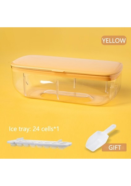 24 Hücre Sarı 2 In 1 Buz Küpü Yapma Kalıp Silikon Pres Tipi Buz Kübik Makinesi Dıy Yaratıcı Mutfak Alet Yaz Soğutma Içeceği Buz Tepsisi Aracı (Yurt Dışından)