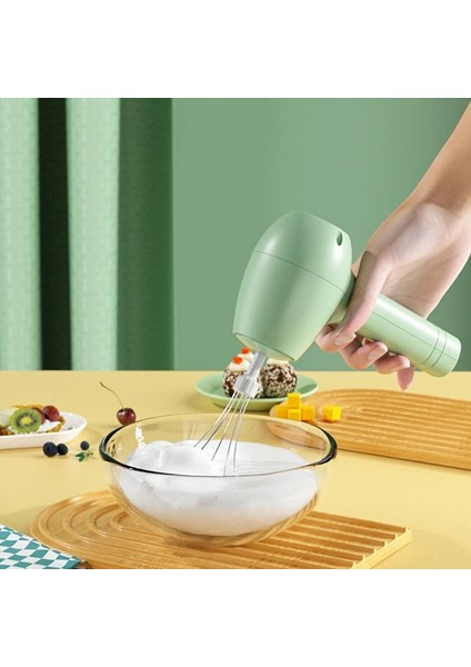 Tek Kafa-Yeşil Elektrikli Süt Köpürtücü Mutfak Çırpma Yumurta Çırpıcılar USB Şarj Edilebilir Mini Mikser El Krema Gıda Blender Kek Pişirme Köpüğü Çalkalayıcı (Yurt Dışından)