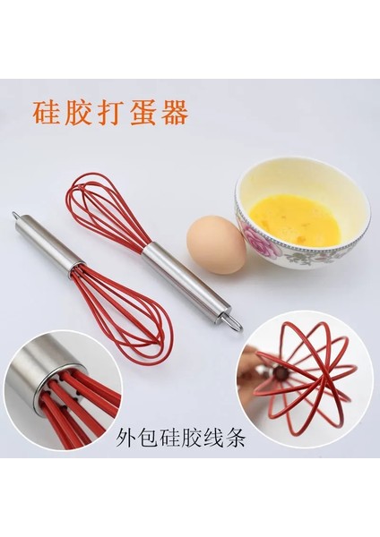 Mavi Manuel Yumurta Çırpıcı Paslanmaz Çelik Silikon Balon Çırpma Krema Mikser Karıştırma Karıştırma Çırpma Balon Bobin Tarzı Yumurta Araçları (Yurt Dışından) modelleri