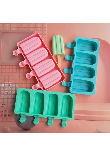 012 Mavi Silikon Dondurma Kalıp Dıy Çikolata Tatlı Popsicle Kalıpları Tepsi Buz Küpü Makinesi Ev Yapımı Araçları Yaz Parti Malzemeleri (Yurt Dışından)