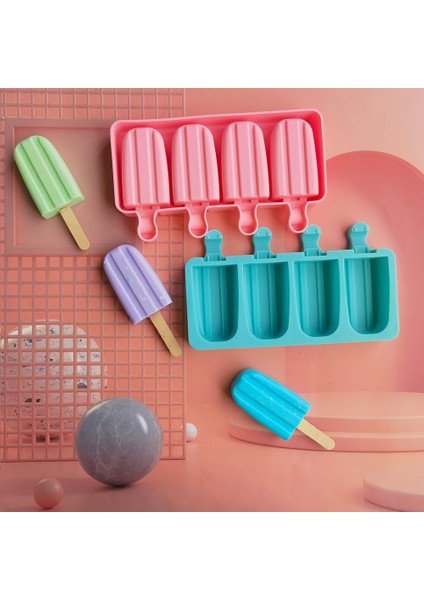 012 Mavi Silikon Dondurma Kalıp Dıy Çikolata Tatlı Popsicle Kalıpları Tepsi Buz Küpü Makinesi Ev Yapımı Araçları Yaz Parti Malzemeleri (Yurt Dışından)