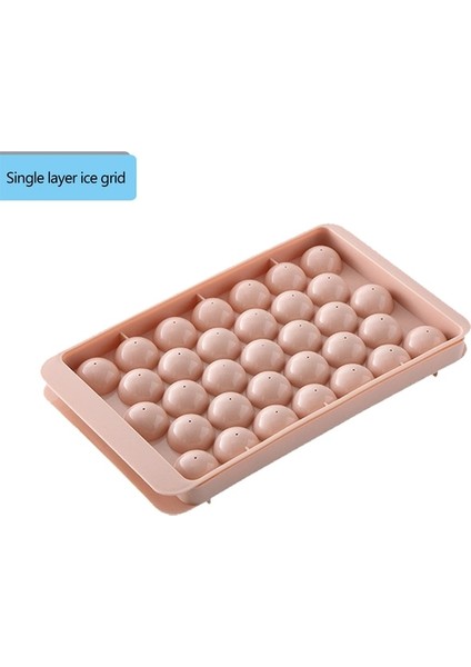 Tek Katmanlı Yuvarlak Buz Küpü Tepsisi Soğutucu Kokteyl Viski Çay ve Kahve Küçük Buz Topları Tepsisi Kapaklı ve Kutulu Daire Buz Kalıp Makinesi (Yurt Dışından)