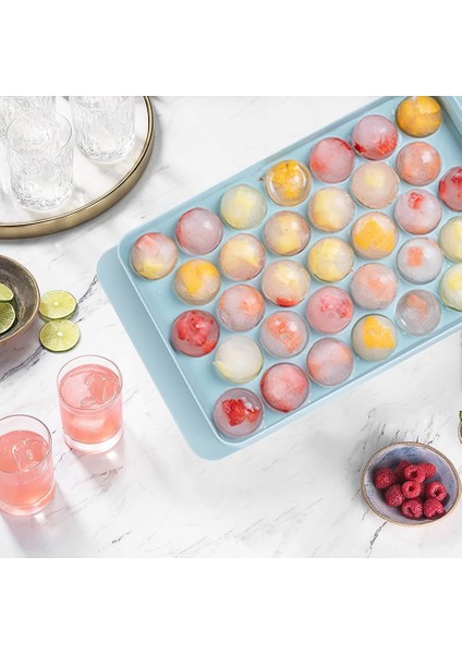 Tek Katmanlı Yuvarlak Buz Küpü Tepsisi Soğutucu Kokteyl Viski Çay ve Kahve Küçük Buz Topları Tepsisi Kapaklı ve Kutulu Daire Buz Kalıp Makinesi (Yurt Dışından) fırsatları