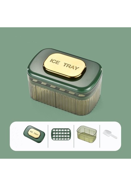 24 Buz Koyu Yeşil Pres Tipi Buz Küpü Makinesi Buz Kutusu Tepsisi Gıda Sınıfı Silikon Mutfak Gadget Buz Kovası Bira Kahve Için Buz Topu Kalıbı Hızlı Dondurma (Yurt Dışından)