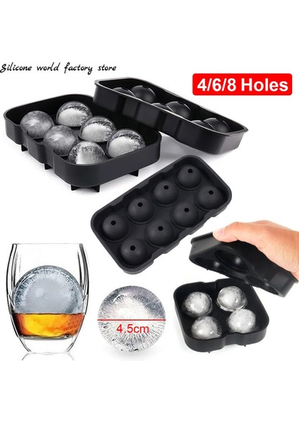 4 Delik - Yeşil Silikon Dünyası 4/6/8 Delik Silikon Buz Kalıbı Silikon Top Şekli Tepsi Kalıp Dıy Yeniden Kullanılabilir Buz Yapıcı Buz Hokeyi Buz Küpü Kalıp (Yurt Dışından) fiyatları