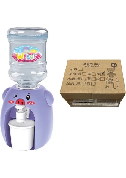 Mor Kutu ile Mini Su Sebili Bebek Oyuncak Içme Suyu El Basın Su Şişesi Pompası Soğutucu Gerçekçi Sevimli Çocuk Cosplsy Sahne Ev (Yurt Dışından)