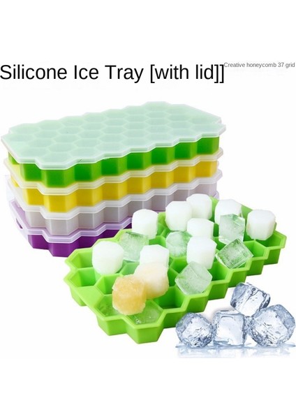 Turuncu 37 Izgara Petek Silikon Buz Küpü Kalıp Kapaklı Yeniden Kullanılabilir Gıda Sınıfı Buz Kalıbı Kalıp Yaz Suyu Şarap Mutfak Aletleri Için (Yurt Dışından) fiyatları