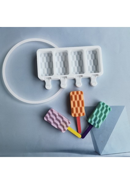 Beyaz Silikon Dondurma Kalıp 4 Delik Popsicle Küp Makinesi Kalıp Çikolata Tepsisi Mutfak Alet Yemek Bar Ev Bahçe Pişirme Araçları (Yurt Dışından) fiyatları