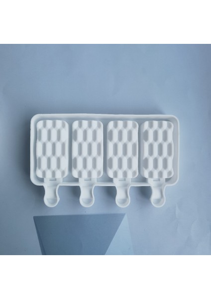 Beyaz Silikon Dondurma Kalıp 4 Delik Popsicle Küp Makinesi Kalıp Çikolata Tepsisi Mutfak Alet Yemek Bar Ev Bahçe Pişirme Araçları (Yurt Dışından) modelleri