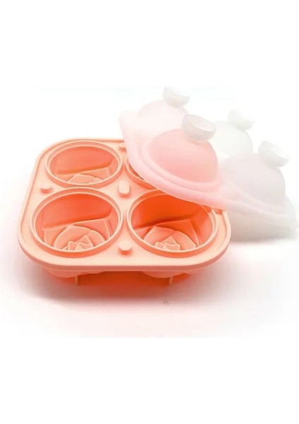 Pembe Silikon Dünya 3D Gül Buz Küpü Silikon Kalıplar Gıda Sınıfı Buz Hokeyi Tepsileri Yapmak 4 Gül Çiçek Şekli Buz Topu Makinesi (Yurt Dışından)