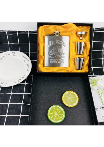 Set Sıcak Satış Bpa Ücretsiz 7 Oz Viski Künye Viski Votka Flagon 304 Paslanmaz Çelik Alkol Likör Cep Şişesi Festivali Hediye Kutusu Seti (Yurt Dışından)