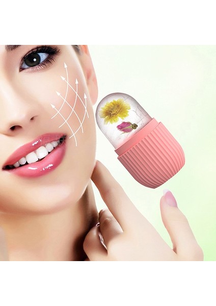 Pink3 Yüz Buz Küpü Kalıp Silikon Dondurucu Güzellik Şişme Yüz Masajı Nemlendirici Yıkanabilir Fırın Buzlanma Kalıp Pembe (Yurt Dışından) modelleri