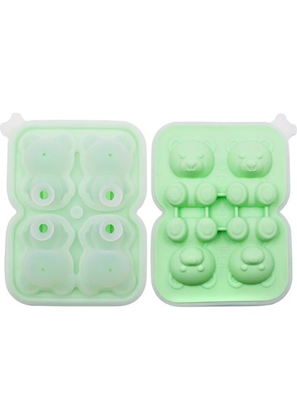 Meyve Yeşil 4 Izgara 3D Küçük Teddy Bear Şekil Buz Küpü Silikon Kalıp Buz Tepsisi, Viski Kokteyl Içecek Kahve Dondurma Dekorasyon Için (Yurt Dışından) fiyatları
