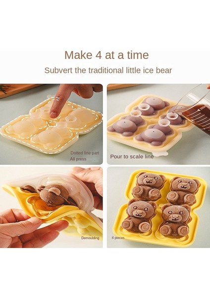 Meyve Yeşil 4 Izgara 3D Küçük Teddy Bear Şekil Buz Küpü Silikon Kalıp Buz Tepsisi, Viski Kokteyl Içecek Kahve Dondurma Dekorasyon Için (Yurt Dışından) fırsatları