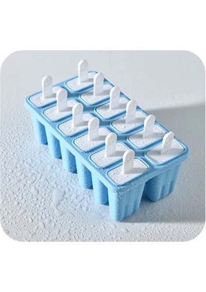 Mavi Popsicle Kalıpları 6 Izgaralı Silikon Buz Pop Kalıpları ， Gıda Sınıfı Silikon Dondurma Kalıbı ， Dıy Ev Yapımı Yeniden Kullanılabilir Kolay Bırakılan Buz Pop Yapma (Yurt Dışından)