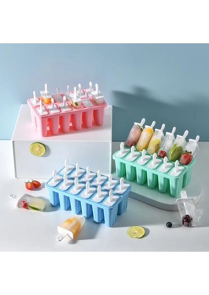 Mavi Popsicle Kalıpları 6 Izgaralı Silikon Buz Pop Kalıpları ， Gıda Sınıfı Silikon Dondurma Kalıbı ， Dıy Ev Yapımı Yeniden Kullanılabilir Kolay Bırakılan Buz Pop Yapma (Yurt Dışından) fiyatları