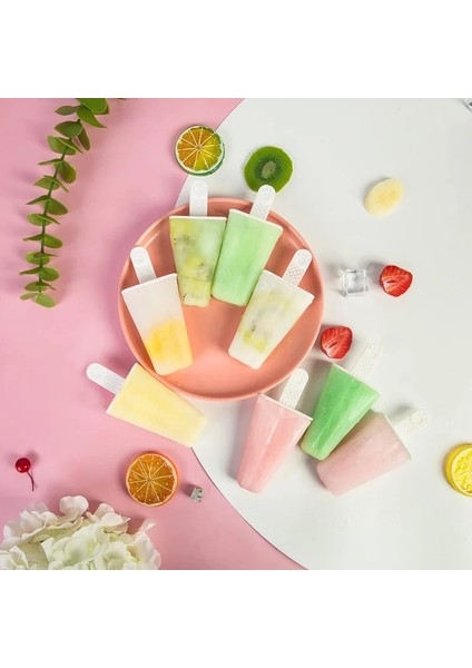 Mavi Popsicle Kalıpları 6 Izgaralı Silikon Buz Pop Kalıpları ， Gıda Sınıfı Silikon Dondurma Kalıbı ， Dıy Ev Yapımı Yeniden Kullanılabilir Kolay Bırakılan Buz Pop Yapma (Yurt Dışından) fırsatları