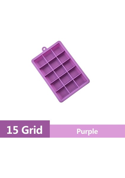 15 Izgara-Mor 15/24 Izgara Dıy Büyük Buz Gıda Kalıbı Dev Jumbo Büyük Gıda Sınıfı Silikon Buz Küpü Kare Tepsi Kalıp Buz Yapım Makinesi Buz Küpü Tepsi (Yurt Dışından)