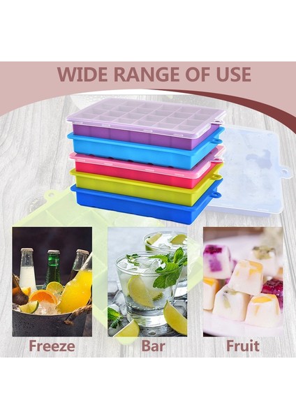 15 Izgara-Mor 15/24 Izgara Dıy Büyük Buz Gıda Kalıbı Dev Jumbo Büyük Gıda Sınıfı Silikon Buz Küpü Kare Tepsi Kalıp Buz Yapım Makinesi Buz Küpü Tepsi (Yurt Dışından) fırsatları