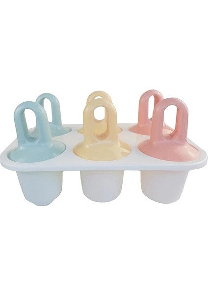 Gösterisi Olarak 1 Adet 6 Delik Dondurma Kalıp Buz Küpü Tepsi Mutfak Aksesuarları Popsicle Kalıp Buz Küpü Tepsi Dıy Plastik Dondurulmuş Buzlu Şeker Kutusu (Yurt Dışından)
