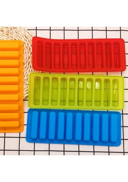 Mavi Yaz Silikon Buz Küpü Tepsi Kalıp Buz Küpü Buz Izgara Moldice Krem Popsicle Yapma Kalıp Buzlu Şeker Makinesi Mutfak Aksesuarları (Yurt Dışından)