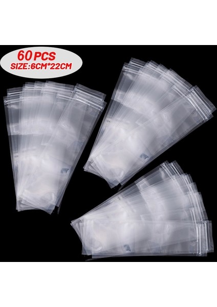 60 Adet 6X22 cm 20/60X Tek Kullanımlık Buz Popsicle Kalıp Çanta Bpa Ücretsiz Dondurucu Tüp Zip Seals ile Yoğurt Dondurma Çubukları Suyu Meyve Smoothies Çanta (Yurt Dışından)