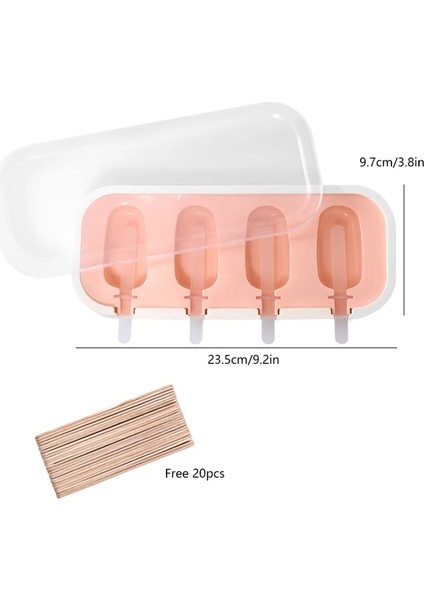 20 Sopa ile Faıs Du Kapaklı ve Çubuklu Silikon Dondurma Kalıbı Yeniden Kullanılabilir Dıy Ev Yapımı Sevimli Karikatür Buz Yapıcı Popsicle Kalıp Mutfak Aracı (Yurt Dışından)
