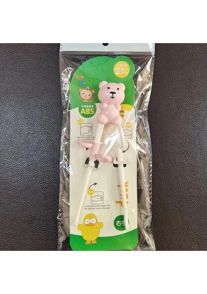 1pc-Bear-Pink-Xıong Yemek Çubukları Çocuklar Için Yeni Başlayanlar Karikatür Hayvan Ilköğretim Öğrenme Çubuklarını Sofra Eğitimi Gıda Güvenliği (Yurt Dışından)