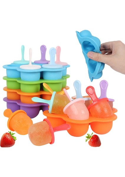 Mavi Buz Pops Kalıp Silikon Dondurma Topu Makinesi Buz Küpü Popsicles Kalıpları Sopalarla Dıy Meyve Sarsıntı Kek Kalıbı Mutfak Aksesuarları (Yurt Dışından) fiyatları