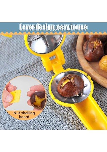 Plastik-Siyah 2 In 1 Kestane Makinesi Paslanmaz Çelik Kestane Kesici Ceviz Pense Fındık Kırıcı Sheller Kestane Açacağı Mutfak Aksesuarları (Yurt Dışından) fırsatları
