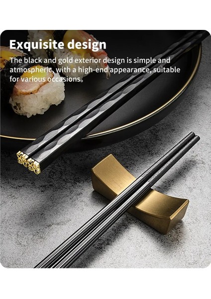 Siyah 5 Çift Yeniden Kullanılabilir Mildewproof Kaymaz Ev Klasik Serisi Alaşım Çin Yemek Çubukları (Yurt Dışından) fiyatları