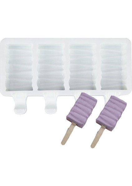 Stil B Geometri Desen Silikon Dondurma Kalıp Kolay Popsicle Kalıp Yeniden Kullanılabilir Dondurma Bar Pop Kalıpları Dıy Yapımı Için Yaz Sık Kullanılanlar (Yurt Dışından)