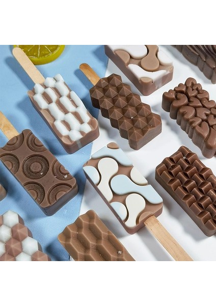 Stil B Geometri Desen Silikon Dondurma Kalıp Kolay Popsicle Kalıp Yeniden Kullanılabilir Dondurma Bar Pop Kalıpları Dıy Yapımı Için Yaz Sık Kullanılanlar (Yurt Dışından) modelleri