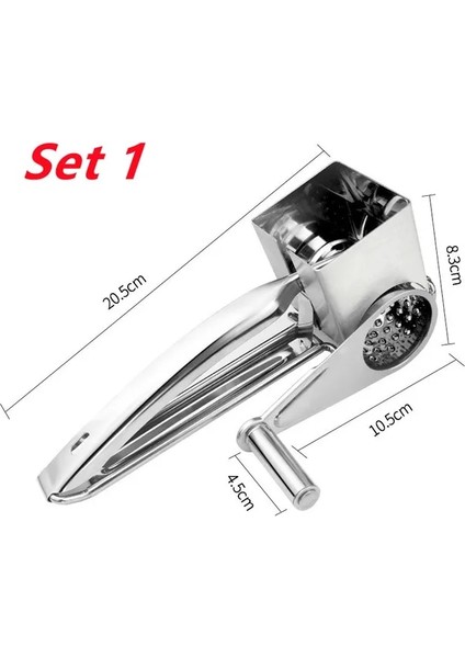 Set 1 Döner Peynir Rendesi 304 Paslanmaz Çelik Peynir Parçalayıcı 4/3/1 Keskin Tamburlu Çikolata Peyniri Meyve Için Manuel Döner Rende (Yurt Dışından)