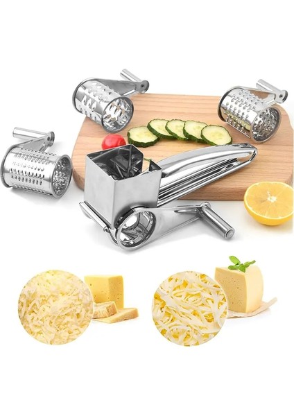 Set 1 Döner Peynir Rendesi 304 Paslanmaz Çelik Peynir Parçalayıcı 4/3/1 Keskin Tamburlu Çikolata Peyniri Meyve Için Manuel Döner Rende (Yurt Dışından) fiyatları