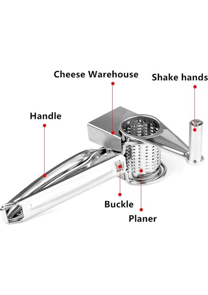 Set 1 Döner Peynir Rendesi 304 Paslanmaz Çelik Peynir Parçalayıcı 4/3/1 Keskin Tamburlu Çikolata Peyniri Meyve Için Manuel Döner Rende (Yurt Dışından) indirimleri