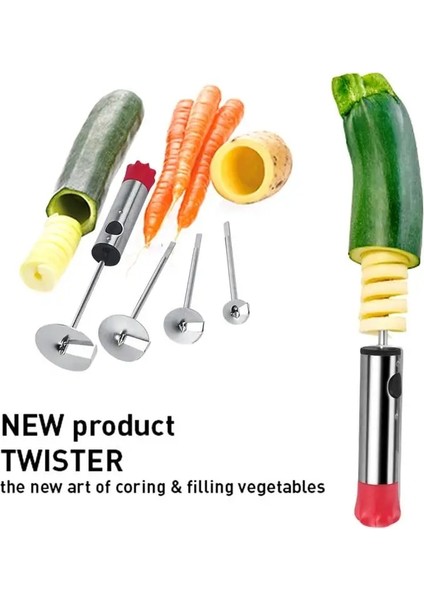 Meyve Oyacağı Sökücü Meyve Oyacağı ve Sebze Spiralizer Paslanmaz Çelik Acı Biber Kabak Salatalık Sebze Patlıcan Patates (Yurt Dışından) modelleri