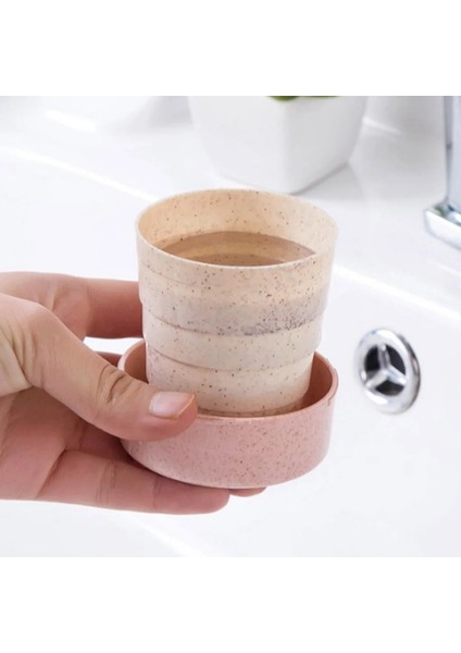 130ML Katlanır Bardak Taşınabilir Buğday Samanı Seyahat Kupa 130ML Teleskopik Içme Katlanabilir Kapaklı Bardak Buğday Samanı Katlanır Bardak (Yurt Dışından)