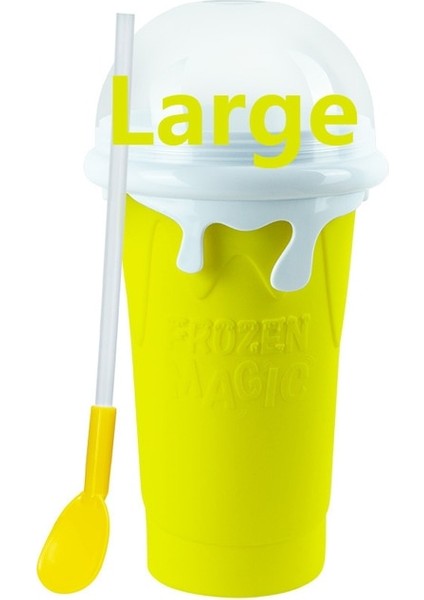 Büyük Sarı Yaz Sıkmalı Ev Yapımı Meyve Suyu Su Şişesi Hızlı Dondurulmuş Smoothie Kum Bardağı Tutam Hızlı Soğutma Sihirli Dondurma Slushy Maker Beker (Yurt Dışından)