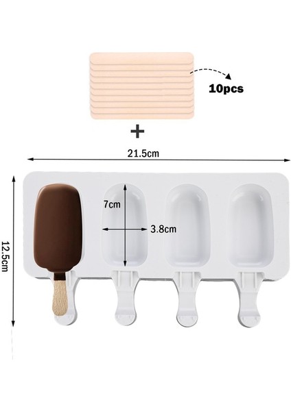 Bir 4/8 Hücreli Dondurma Silikon Kalıp Kek Kalıpları Yaz Popsicle Kalıp Buz Pop Tutucu Meyve Suyu Dondurucu Buz Topu Icecube Maker Magnum (Yurt Dışından)