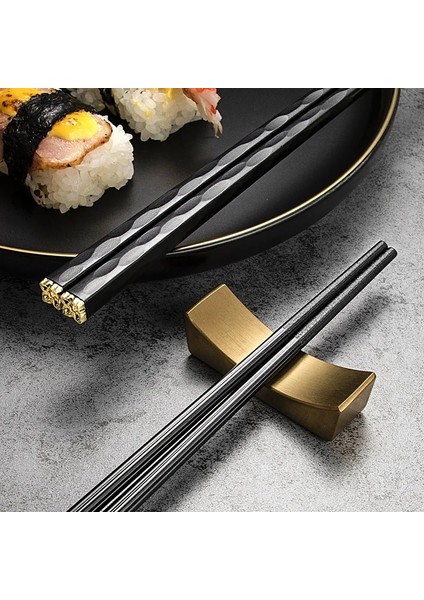 1 Çift 5 Çift Japon Çin Yemek Çubukları Yemek Suşi Çubukları Yeniden Kullanılabilir Metal Kore Çubuklarını Set Sağlıklı Alaşım Sofra (Yurt Dışından)